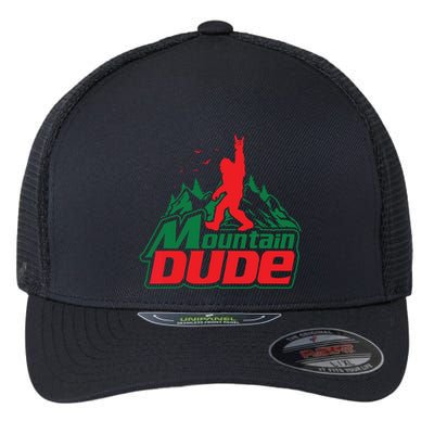Mountain Dude Funny Bigfoot Sasquatch Hiking Flexfit Unipanel Trucker Cap