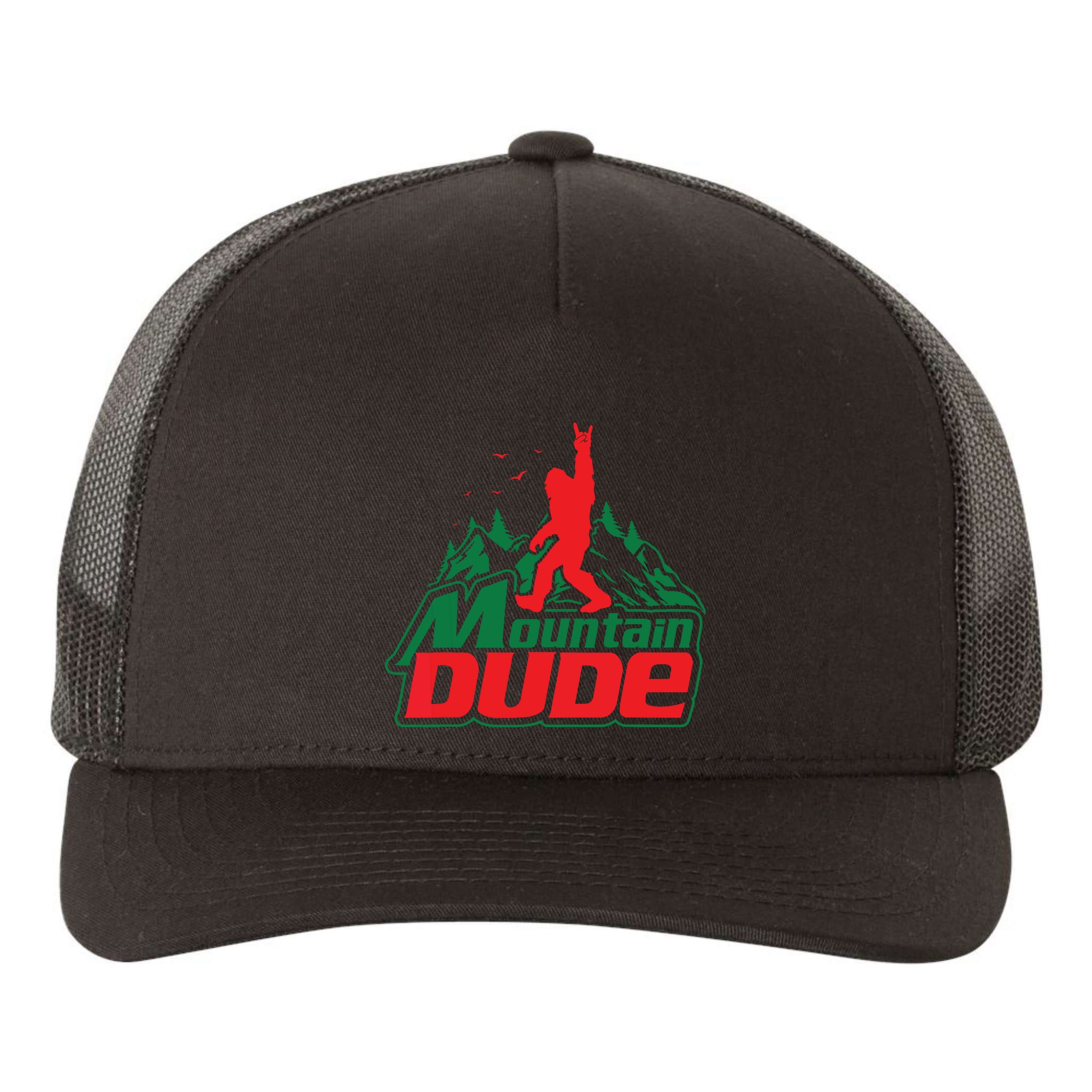 Mountain Dude Funny Bigfoot Sasquatch Hiking Yupoong Adult 5-Panel Trucker Hat