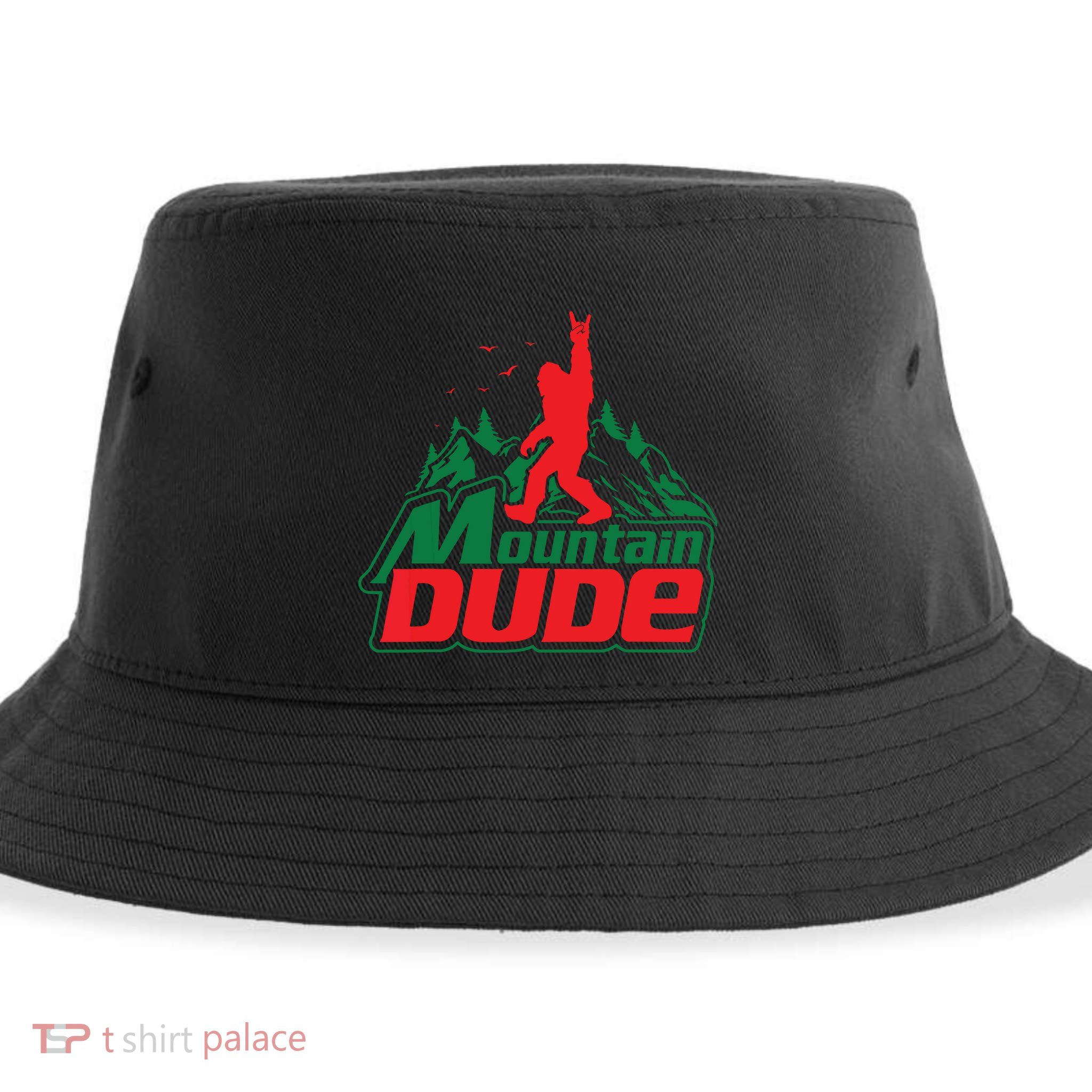 Mountain Dude Funny Bigfoot Sasquatch Hiking Sustainable Bucket Hat