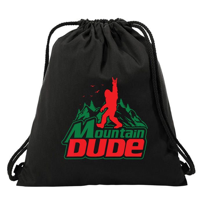 Mountain Dude Funny Bigfoot Sasquatch Hiking Drawstring Bag