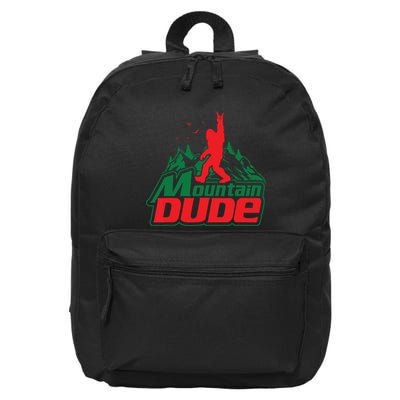 Mountain Dude Funny Bigfoot Sasquatch Hiking 16 in Basic Backpack