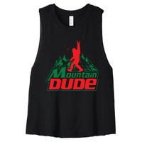 Mountain Dude Funny Bigfoot Sasquatch Hiking Women's Racerback Cropped Tank