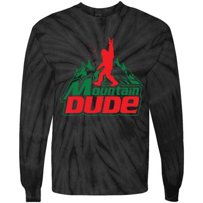 Mountain Dude Funny Bigfoot Sasquatch Hiking Tie-Dye Long Sleeve Shirt