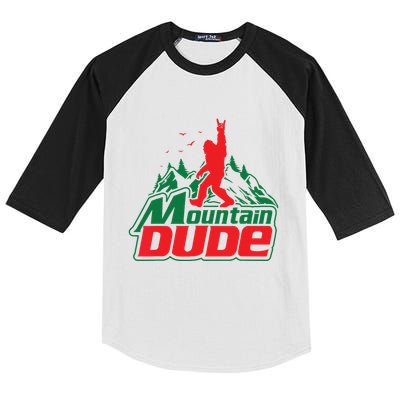 Mountain Dude Funny Bigfoot Sasquatch Hiking Kids Colorblock Raglan Jersey