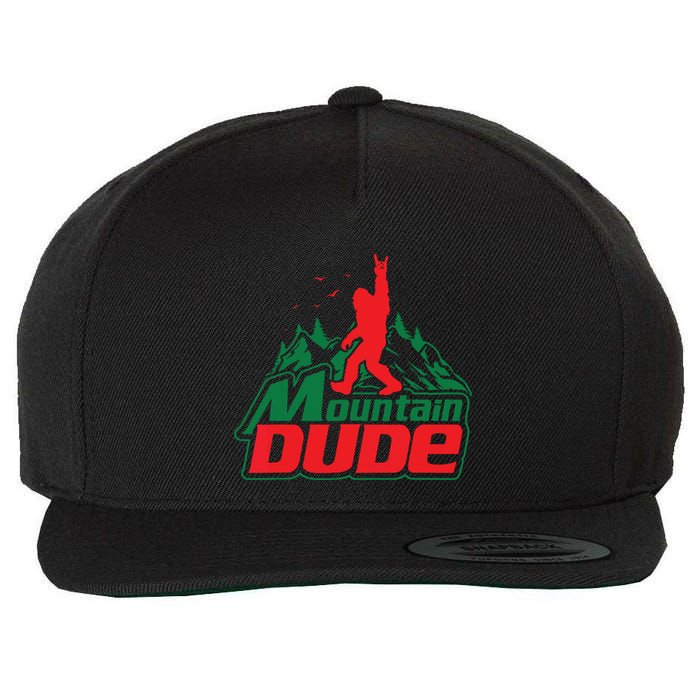 Mountain Dude Funny Bigfoot Sasquatch Hiking Wool Snapback Cap