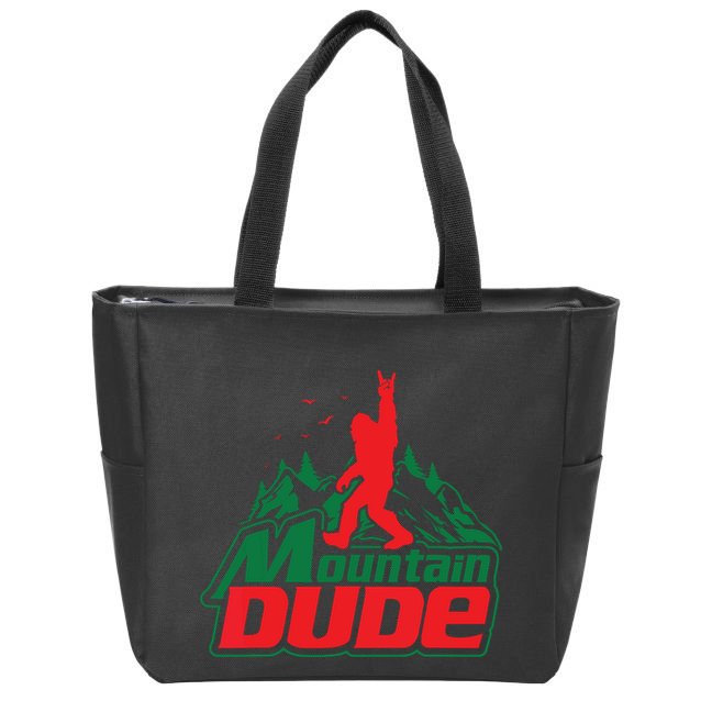 Mountain Dude Funny Bigfoot Sasquatch Hiking Zip Tote Bag
