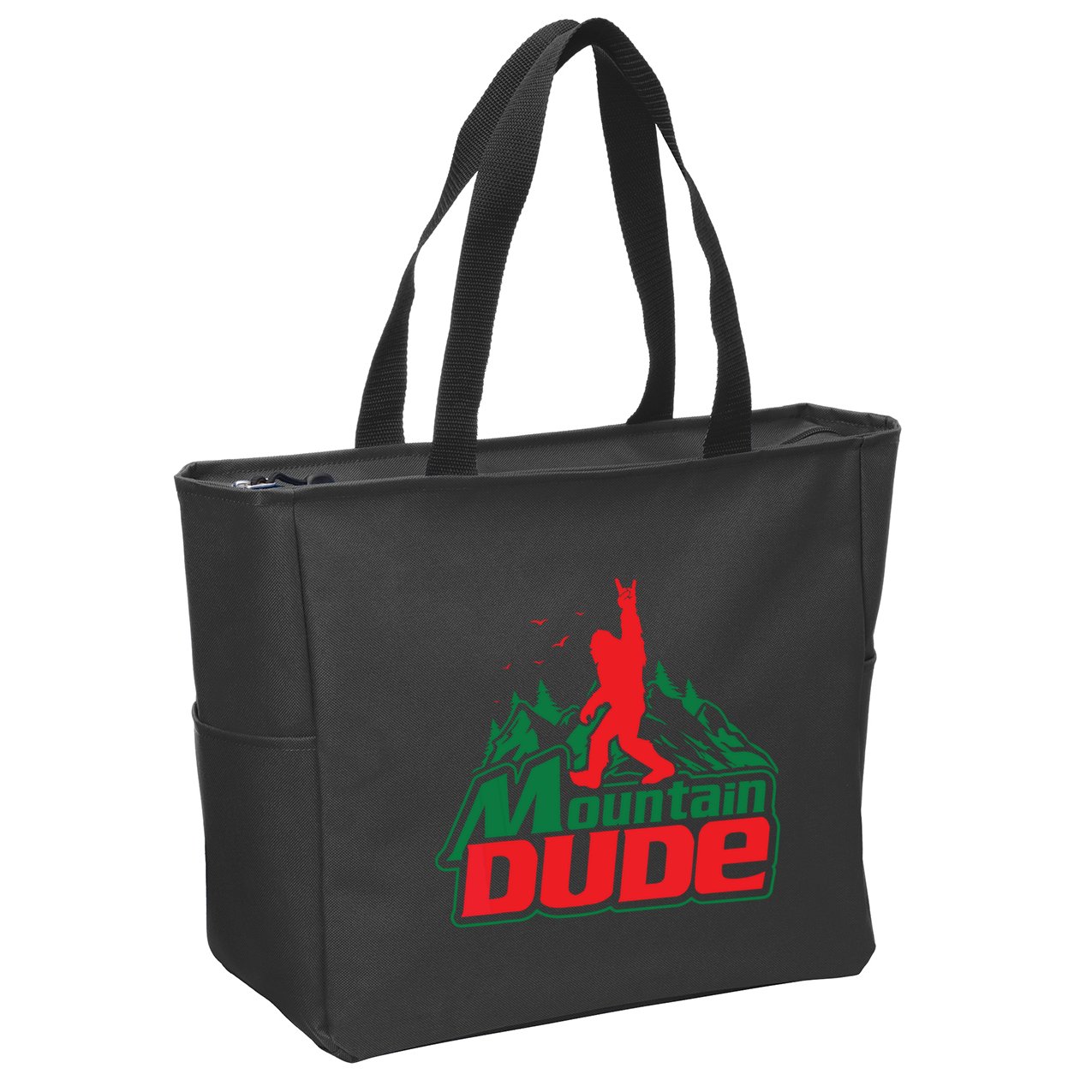Mountain Dude Funny Bigfoot Sasquatch Hiking Zip Tote Bag