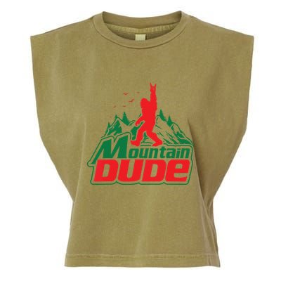 Mountain Dude Funny Bigfoot Sasquatch Hiking Garment-Dyed Women's Muscle Tee