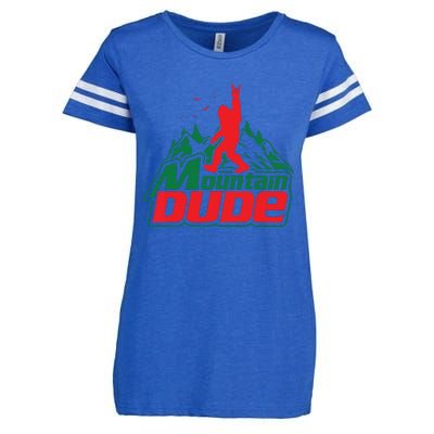 Mountain Dude Funny Bigfoot Sasquatch Hiking Enza Ladies Jersey Football T-Shirt