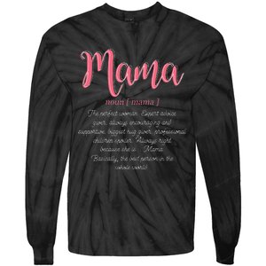 Mama Definition Funny Mom Christmas Mother's Day Tie-Dye Long Sleeve Shirt