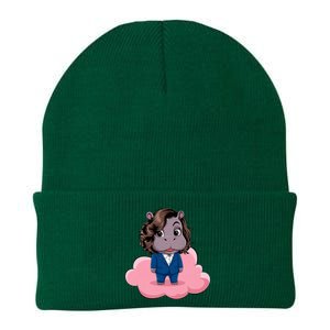 Moo Deng For Harris Kamala Harris Supporter Cute Funny Hippo Knit Cap Winter Beanie