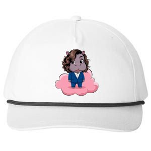 Moo Deng For Harris Kamala Harris Supporter Cute Funny Hippo Snapback Five-Panel Rope Hat