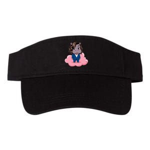 Moo Deng For Harris Kamala Harris Supporter Cute Funny Hippo Valucap Bio-Washed Visor