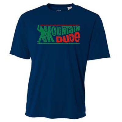 Mountain Dude Funny Bigfoot Sasquatch Rock On Hiking Vintage Cooling Performance Crew T-Shirt