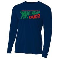 Mountain Dude Funny Bigfoot Sasquatch Rock On Hiking Vintage Cooling Performance Long Sleeve Crew