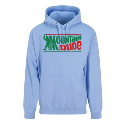 Mountain Dude Funny Bigfoot Sasquatch Rock On Hiking Vintage Unisex Surf Hoodie