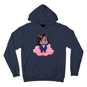 Moo Deng For Harris Kamala Harris Supporter Cute Funny Hippo Hoodie