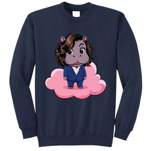 Moo Deng For Harris Kamala Harris Supporter Cute Funny Hippo Sweatshirt