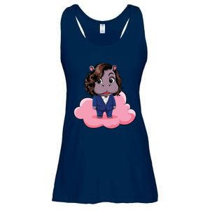 Moo Deng For Harris Kamala Harris Supporter Cute Funny Hippo Ladies Essential Flowy Tank