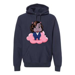 Moo Deng For Harris Kamala Harris Supporter Cute Funny Hippo Premium Hoodie