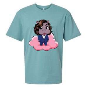 Moo Deng For Harris Kamala Harris Supporter Cute Funny Hippo Sueded Cloud Jersey T-Shirt