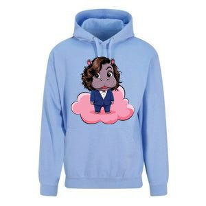 Moo Deng For Harris Kamala Harris Supporter Cute Funny Hippo Unisex Surf Hoodie