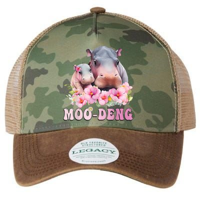 Moo Deng Floral Flower Pygmy Hippopotamus Legacy Tie Dye Trucker Hat
