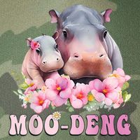 Moo Deng Floral Flower Pygmy Hippopotamus Legacy Tie Dye Trucker Hat