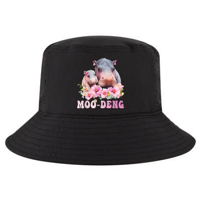 Moo Deng Floral Flower Pygmy Hippopotamus Cool Comfort Performance Bucket Hat