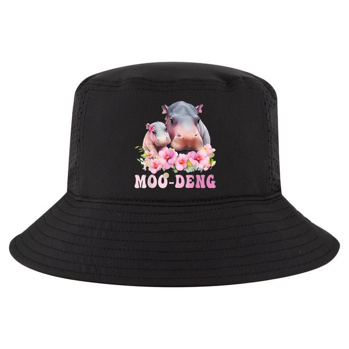 Moo Deng Floral Flower Pygmy Hippopotamus Cool Comfort Performance Bucket Hat