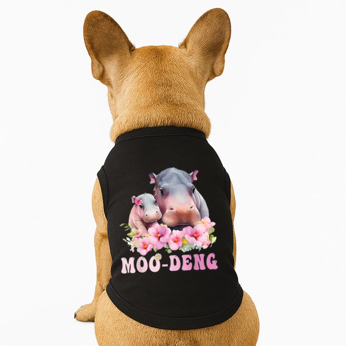 Moo Deng Floral Flower Pygmy Hippopotamus Doggie Tank