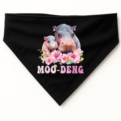 Moo Deng Floral Flower Pygmy Hippopotamus USA-Made Doggie Bandana