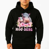 Moo Deng Floral Flower Pygmy Hippopotamus Hoodie
