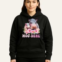 Moo Deng Floral Flower Pygmy Hippopotamus Hoodie