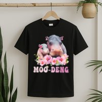 Moo Deng Floral Flower Pygmy Hippopotamus T-Shirt