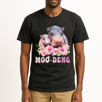 Moo Deng Floral Flower Pygmy Hippopotamus Tall T-Shirt