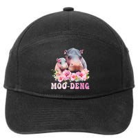 Moo Deng Floral Flower Pygmy Hippopotamus 7-Panel Snapback Hat