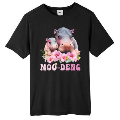 Moo Deng Floral Flower Pygmy Hippopotamus Tall Fusion ChromaSoft Performance T-Shirt