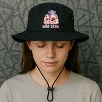 Moo Deng Floral Flower Pygmy Hippopotamus Bucket Hat