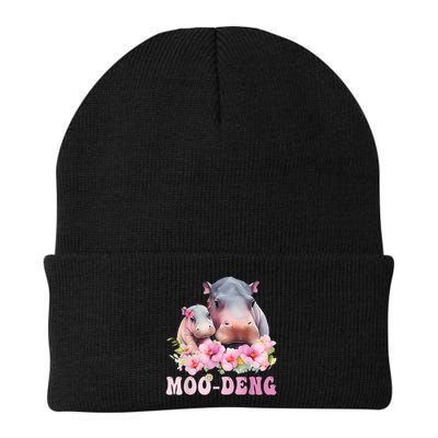 Moo Deng Floral Flower Pygmy Hippopotamus Beanie