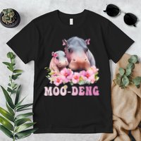 Moo Deng Floral Flower Pygmy Hippopotamus Premium T-Shirt