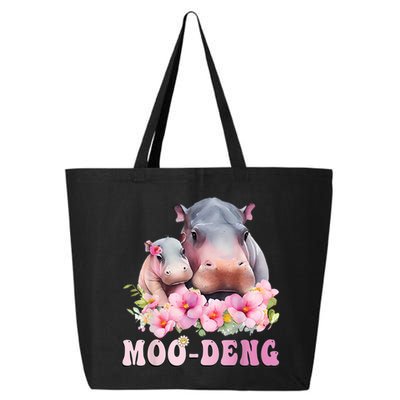 Moo Deng Floral Flower Pygmy Hippopotamus 25L Jumbo Tote