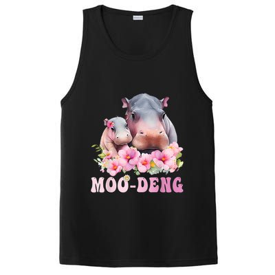 Moo Deng Floral Flower Pygmy Hippopotamus PosiCharge Competitor Tank