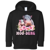 Moo Deng Floral Flower Pygmy Hippopotamus Toddler Hoodie