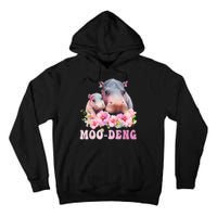 Moo Deng Floral Flower Pygmy Hippopotamus Tall Hoodie