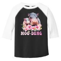 Moo Deng Floral Flower Pygmy Hippopotamus Toddler Fine Jersey T-Shirt