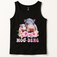 Moo Deng Floral Flower Pygmy Hippopotamus Tank Top