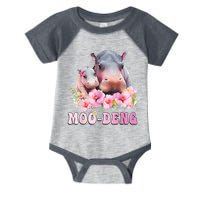 Moo Deng Floral Flower Pygmy Hippopotamus Infant Baby Jersey Bodysuit