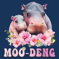 Moo Deng Floral Flower Pygmy Hippopotamus Infant Baby Jersey Bodysuit