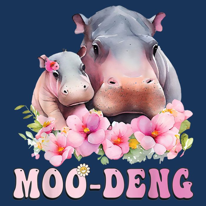 Moo Deng Floral Flower Pygmy Hippopotamus Infant Baby Jersey Bodysuit